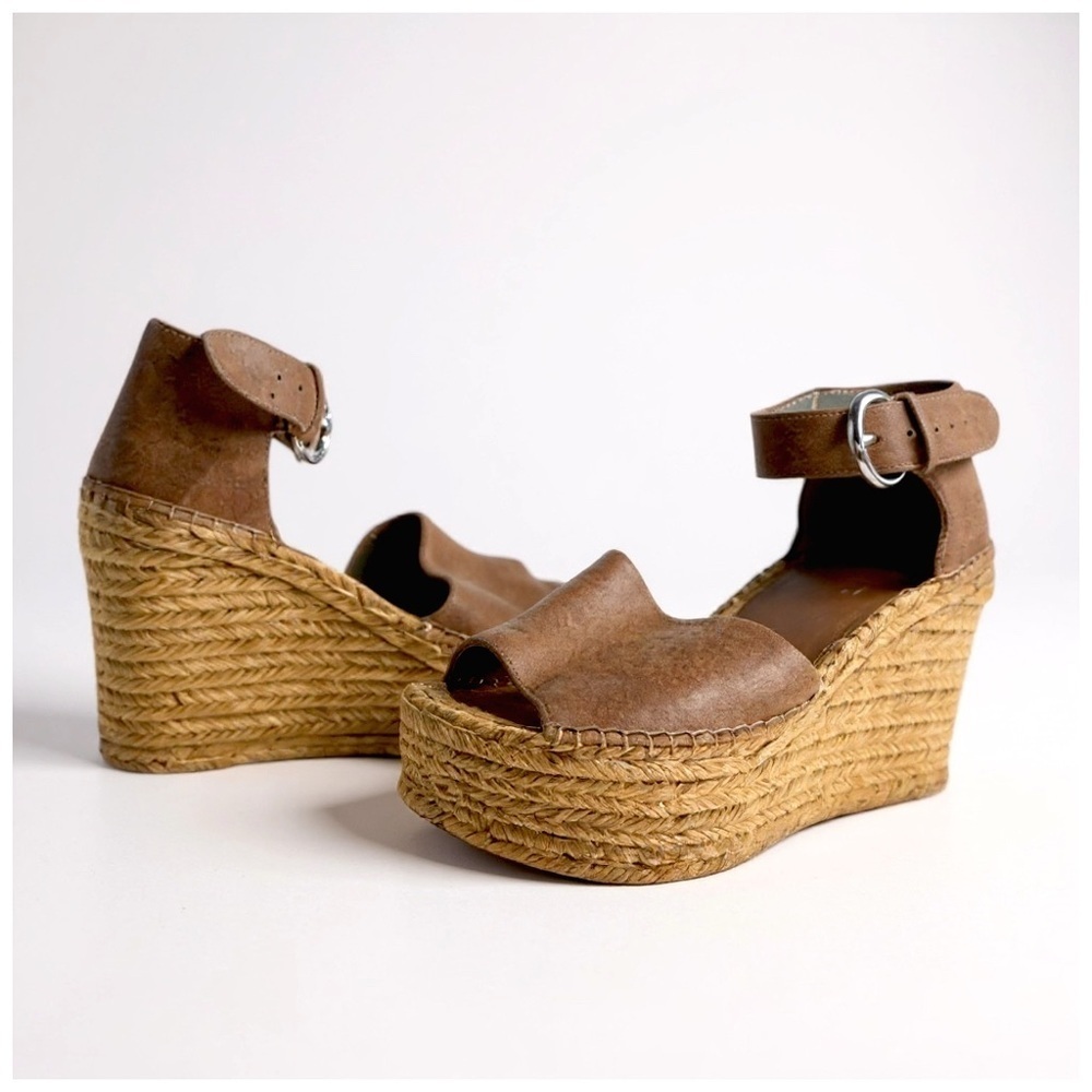 Marc Fisher Brown/Tan Suede Espadrille Wedges. Size 9 - Picture 7 of 9